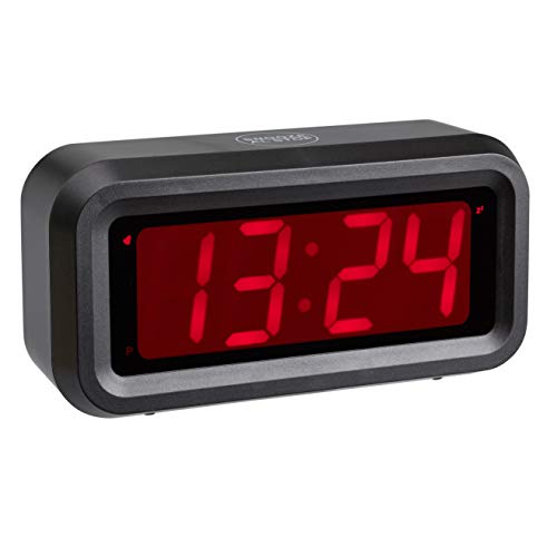 TFA Dostmann ROXY Digitaler Wecker/Digitaluhr/Tischuhr, 60.2024.10, mit Snooze Funktion, mit Alarm Funktion, ernergiesparende LED Technologie, anthrazit, L 130 x B 41 x H 65 mm von TFA Dostmann