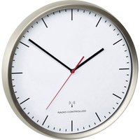 TFA Dostmann 60.3521.02 Funk Wanduhr 30.5 cm x 4.8 cm Edelstahl (gebürstet) Leisegang-Uhrwerk von TFA Dostmann