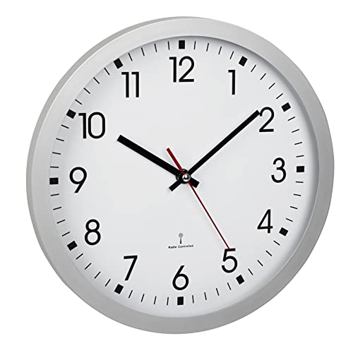TFA Dostmann Analoge Funk-Wanduhr, 60.3522.02, 30 cm Durchmesser, mit Sekundenzeiger, Glasabdeckung, großes Ziffernblatt, für Küche/Wohnzimmer/Büro, Runde Funkwanduhr, 30x4,3cm, Silber TFA Dostmann Analoge Funk-Wanduhr, 60.3522.02, 30 cm Durchmesser, mit Sekundenzeiger, Glasabdeckung, großes Ziffernblatt, für Küche/Wohnzimmer/Büro, Runde Funkwanduhr, 30x4,3cm, Silber von TFA Dostmann