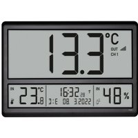 TFA Dostmann 60.4523.01 Funk Wanduhr 360 mm x 235 mm x 28 mm Schwarz Großes Display von TFA Dostmann