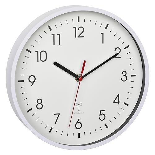 TFA Dostmann Analoge Funk-Wanduhr, 60.3550.02, höchste Genauigkeit, modern, analog, Glasabdeckung, für Büro, zu Hause, Geschenk, 245 x 245 x 42 mm, Weiss TFA Dostmann Analoge Funk-Wanduhr, 60.3550.02, höchste Genauigkeit, modern, analog, Glasabdeckung, für Büro, zu Hause, Geschenk, 245 x 245 x 42 mm, Weiss von TFA Dostmann