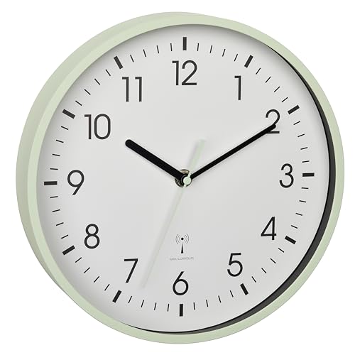 TFA Dostmann Analoge Funk-Wanduhr, 60.3550.04, Höchste Genauigkeit, modern, analog, Glasabdeckung, für Büro, zu Hause, Geschenk, 245 x 245 x 42 mm, Mint TFA Dostmann Analoge Funk-Wanduhr, 60.3550.04, Höchste Genauigkeit, modern, analog, Glasabdeckung, für Büro, zu Hause, Geschenk, 245 x 245 x 42 mm, Mint von TFA Dostmann