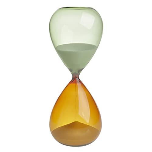TFA Dostmann Analoge Sanduhr, 18.6010.02.41, Laufzeit ca. 30 Minuten, Tischuhr, aus Glas, als Dekoobjekt geeignet, orange-grün, Sand, (L) (B) 90 x (H) 230 mm von TFA Dostmann