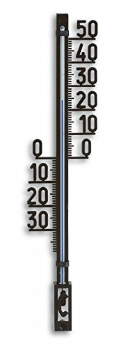 TFA Dostmann Analoges Außenthermometer, 12.6003.01.91, wetterfest, Gartenthermometer, Winterthermometer, Balkon, Terrasse, mit Befestigungsmaterial, schwarz von TFA Dostmann