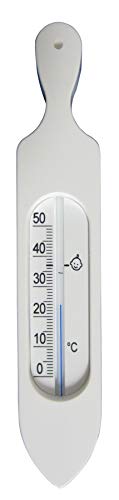 TFA Dostmann Analoges Badethermometer,14.3018.02, BPA-frei, mit natürlicher Messflüssigkeit, weiß, L37 x B11 x H195 mm von TFA Dostmann