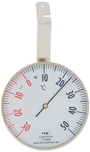 TFA Dostmann Analoges Fensterthermometer, 14.5003, zur Messung der Temperatur Außen, Außenthermometer, aus Edelstahl zweifarbiger Skala, wetterfest TFA Dostmann Analoges Fensterthermometer, 14.5003, zur Messung der Temperatur Außen, Außenthermometer, aus Edelstahl zweifarbiger Skala, wetterfest von TFA Dostmann
