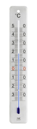 TFA Dostmann Analoges Innen-Außen-Thermometer, Edelstahl gebürstet, L45 x B9 x H280 mm von TFA Dostmann