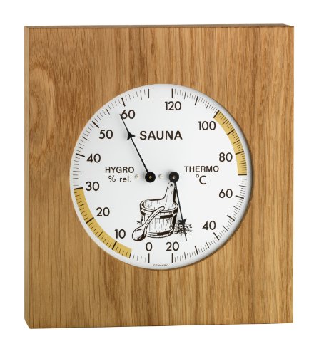 TFA Dostmann Analoges Sauna-Thermo-Hygrometer, mit Eichenrahmen, hitzebeständig, (L) 180 x (B) 45 x (H) 200 mm von TFA Dostmann