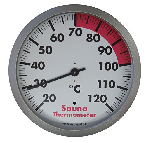 TFA Dostmann Analoges Sauna-Thermometer, hitzebeständig, silber/weiß, L 120 x B 37 x H 120 mm von TFA Dostmann