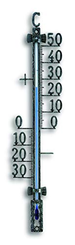 TFA Dostmann Analoges Thermometer aussen, 12.5001.50, wetterfest, zur Kontrolle der Außentemperatur, altzinn, (L) 65 x (B) 18 x (H) 275 mm von TFA Dostmann