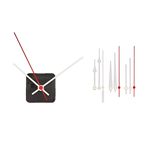 TFA Dostmann Analoges Uhrwerk weiß, 60.3061.02, selber basteln, sehr leise, Zeiger, für Schwarze Uhren, Kunststoff,Weiße Zeiger, (L) 56 x (B) 29 x (H) 56 (75) mm von TFA Dostmann