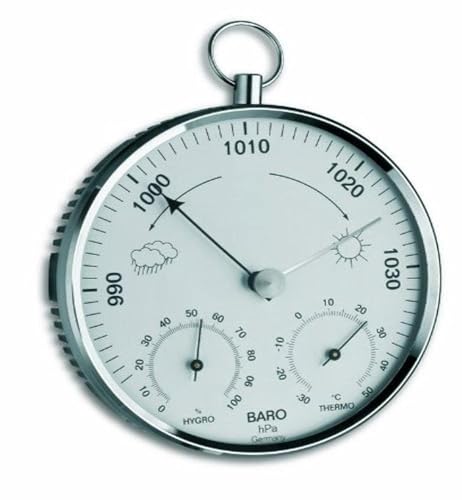 TFA Dostmann Analoge Wetterstation, mit Metallring, Barometer, Thermometer, Hygrometer von TFA Dostmann