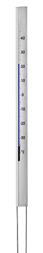 TFA Dostmann Central Park analoges Design-Gartenthermometer, 12.2005, wetterfest, hergestellt aus Aluminium, 137cm hoch, silber von TFA Dostmann