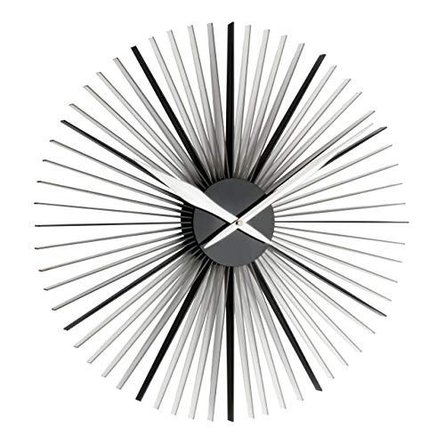 TFA Dostmann Daisy XXL Design-Wanduhr, moderne Wanduhr, 50cm Durchmesser, schwarz/weiß, 60.3023.01 von TFA Dostmann