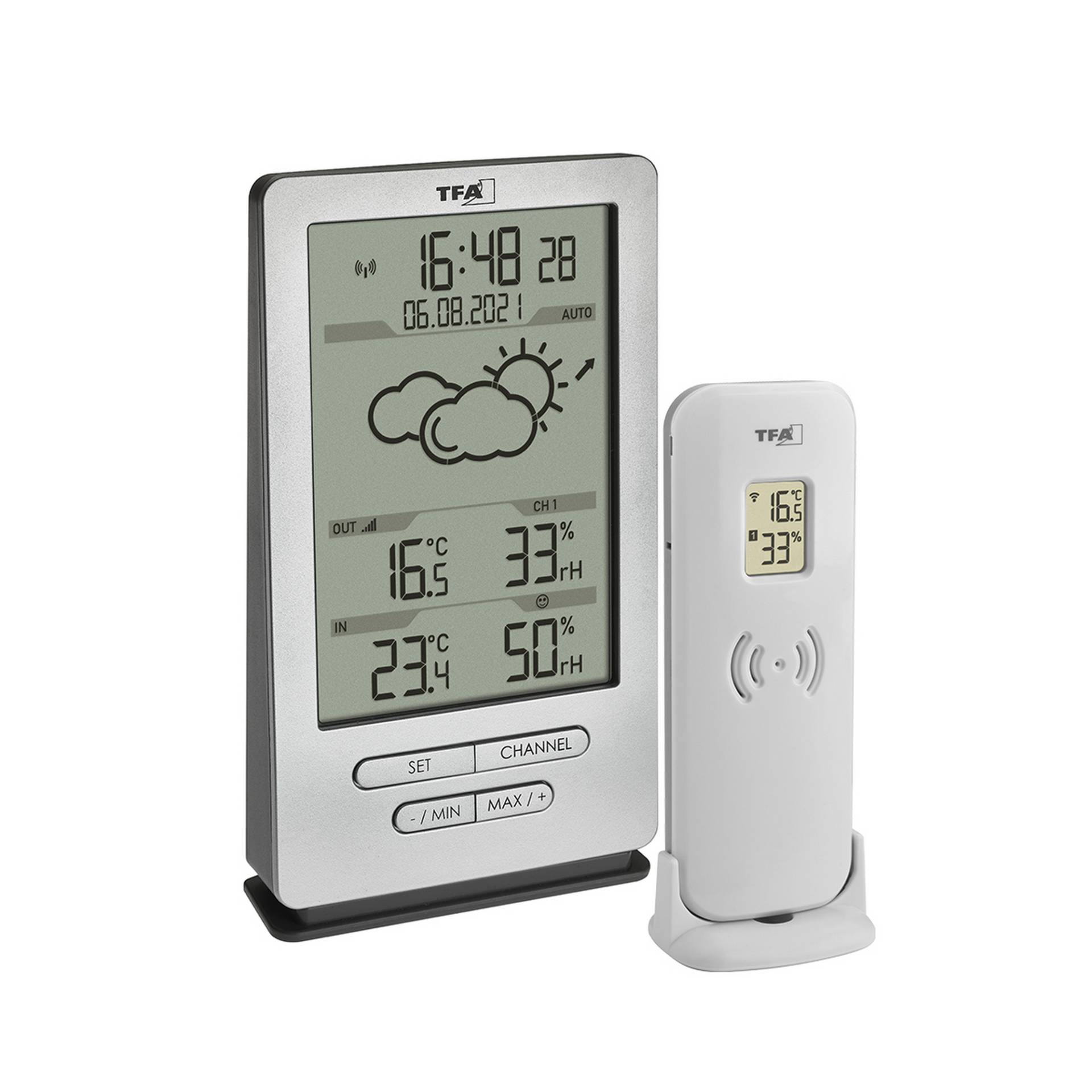 TFA Dostmann Digitale Funk-Wetterstation 'Xena' Kunststoff silber 8,2 x 2,7 x 14 cm TFA Dostmann Digitale Funk-Wetterstation 'Xena' Kunststoff silber 8,2 x 2,7 x 14 cm von TFA Dostmann