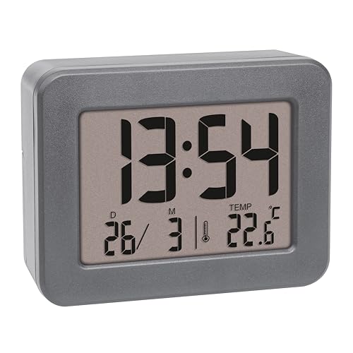 TFA Dostmann Digitaler Reise Wecker, 60.2044.10, batteriebetrieben, mit Weckalarm laut, inkl Innenthermometer, Datumsanzeige, Quarzuhr, klein und kompakt, grau TFA Dostmann Digitaler Reise Wecker, 60.2044.10, batteriebetrieben, mit Weckalarm laut, inkl Innenthermometer, Datumsanzeige, Quarzuhr, klein und kompakt, grau von TFA Dostmann