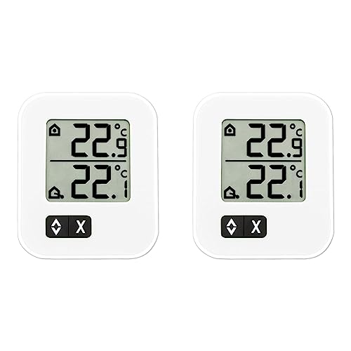 TFA Dostmann Digitales Max-Min-Thermometer, zwei Temperaturen messbar, L 57 x B 13 (33) x H 69 mm (Packung mit 2) von TFA Dostmann
