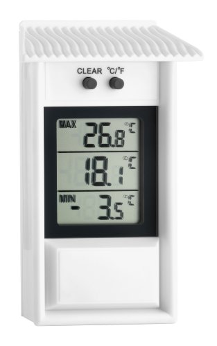 TFA Dostmann Digitales Maxima-Minima-Thermometer, wetterfest, für innen oder außen geeignet, L 81 x B 31 x H 132 mm von TFA Dostmann