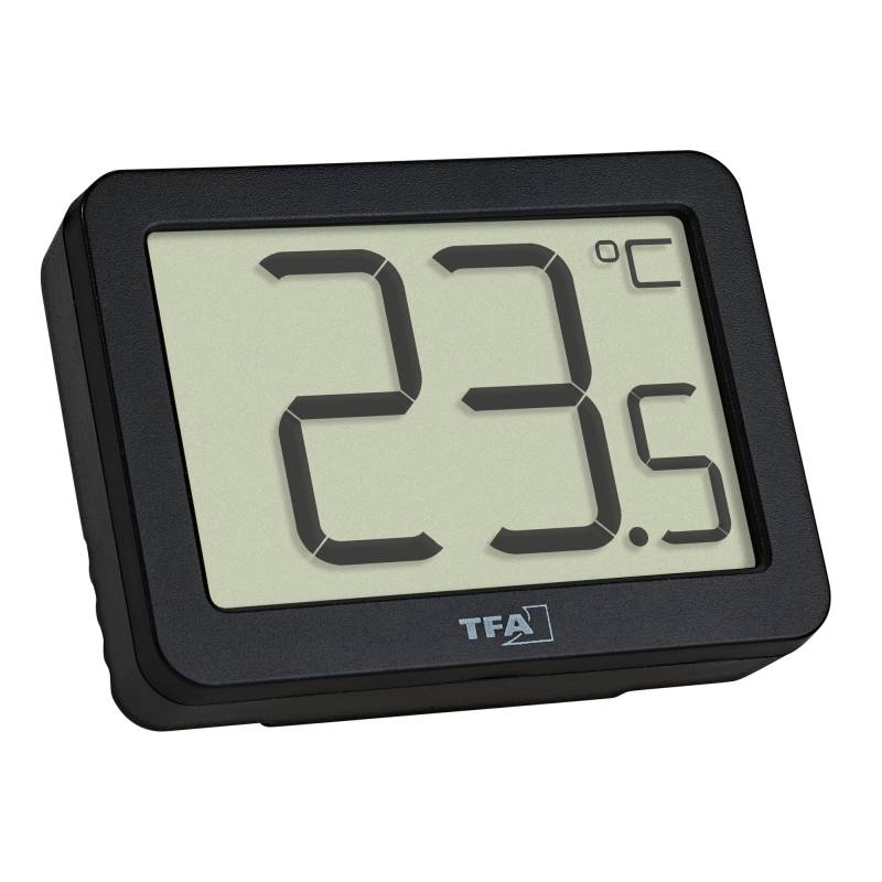 TFA Dostmann Digitales Mini-Thermometer Kunststoff schwarz 5,5 x 1,5 x 4 cm von TFA Dostmann