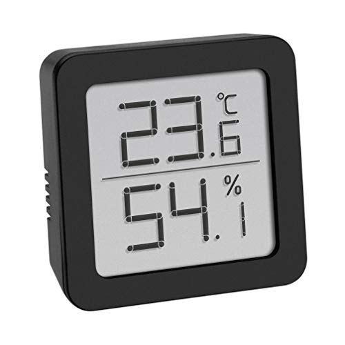 TFA Dostmann Digitales Thermo-Hygrometer, zur Raumklimakontrolle, klein und handlich, schwarz, (L) 61 x (B) 20 x (H) 61 mm von TFA Dostmann