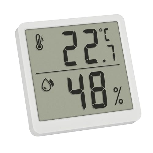 TFA Dostmann Digitales Thermo-Hygrometer Innen, 30.5059.02, Thermometer und Luftfeuchtigkeit, Raumthermometer, für Raumklimakontrolle, Magentisch-zum Stellen, Luftfeuchtigkeitsmessgerät, weiß von TFA Dostmann