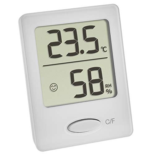 TFA Dostmann Digitales Thermo-Hygrometer, 30.5041.02, zur Luftfeuchtigkeitsmessung und Temperaturmessung, für Innenräume, mit Komfortanzeige, zur Raumklimakontrolle, 4,6 x 5,9 cm, weiß von TFA Dostmann