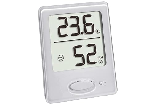 TFA Dostmann Digitales Thermo-Hygrometer, 30.5041.02, zur Luftfeuchtigkeitsmessung und Temperaturmessung, für Innenräume, mit Komfortanzeige, zur Raumklimakontrolle, 4,6 x 5,9 cm, weiß von TFA Dostmann