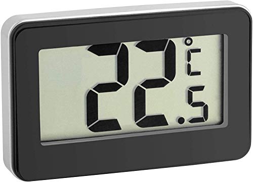 TFA Dostmann Digitales Thermometer, 30.2028.01, ideales Kühlthermometer, mit Magnet und Handler, klein und handlich, schwarz, L 68 x B 25 (14) x H 43 (61) mm von TFA Dostmann