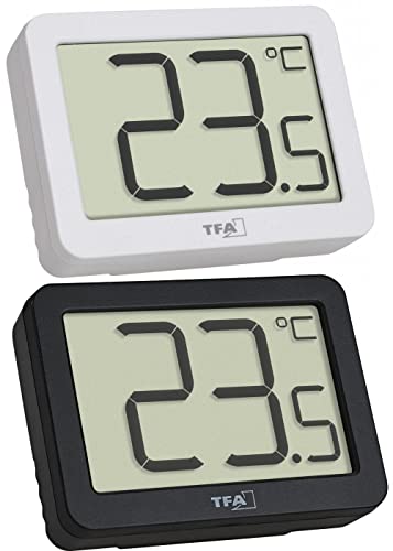 TFA Dostmann Innenthermometer digital, 30.1065, Raumtemperatur überwachen, Mini Thermometer, Max-Min-Werte, -10...+60°C, magnetisch oder Ständer (schwarz+weiß, (L) 55 x (B) 15 (28) x (H) 40 mm) TFA Dostmann Innenthermometer digital, 30.1065, Raumtemperatur überwachen, Mini Thermometer, Max-Min-Werte, -10...+60°C, magnetisch oder Ständer (schwarz+weiß, (L) 55 x (B) 15 (28) x (H) 40 mm) von TFA Dostmann