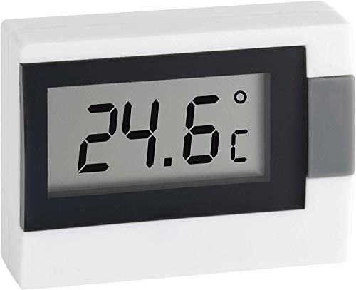 TFA Dostmann Digitales Thermometer, vielseitig einsetzbar, Innentemperatur, Raumklima, weiß, L 54 x B 16 (30) x H 39 mm von TFA Dostmann