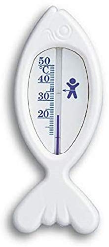 TFA Dostmann FISCH Analoges Badethermometer, 14.3017.02, erhöht den Badekomfort, BPA-frei, weiß, L59 x B14 x H145 mm von TFA Dostmann
