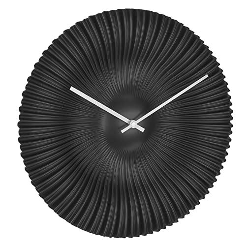 TFA Dostmann Funk Design-Wanduhr Rokoko, 60.3520.01, analog, exklusiv für TFA designt, extravagant, modern, schwarz-matt von TFA Dostmann