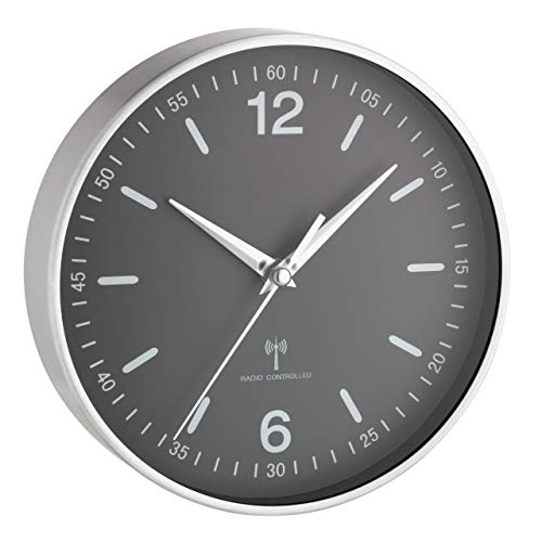 TFA Dostmann Funk-Wanduhr mit Aluminium-Rahmen, Küchenuhr, 60.3503.10, Grau TFA Dostmann Funk-Wanduhr mit Aluminium-Rahmen, Küchenuhr, 60.3503.10, Grau von TFA Dostmann