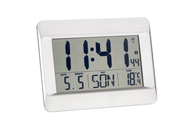 TFA Dostmann Funkwanduhr digitale Wanduhr TFA 60.4519 mit Datum, Wochentag und Innentemperatur von TFA Dostmann