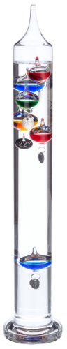 TFA Dostmann Galileo Galilei Flüssigkeitsthermometer, Temperaturmessung, einfaches Ablesen, dekorativ,L 80 (50) x B 80 (50) x H 435 mm von TFA Dostmann