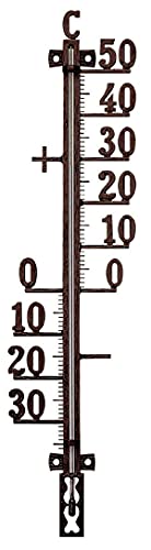 TFA Dostmann Hauswandthermometer außen, 12.5001.51, aus Metall, wetterfest, gut ablesbar, schwarz/altkupfer von TFA Dostmann