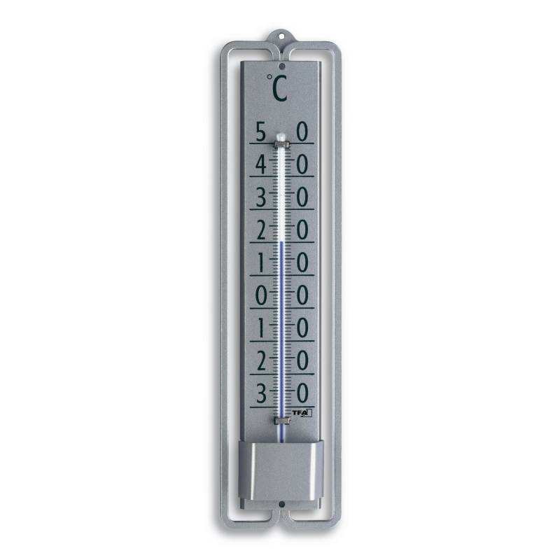 TFA Dostmann Innen- oder Außenthermometer 'Novelli Design' Metall silbern 4,8 x 1,6 x 19,5 cm von TFA Dostmann