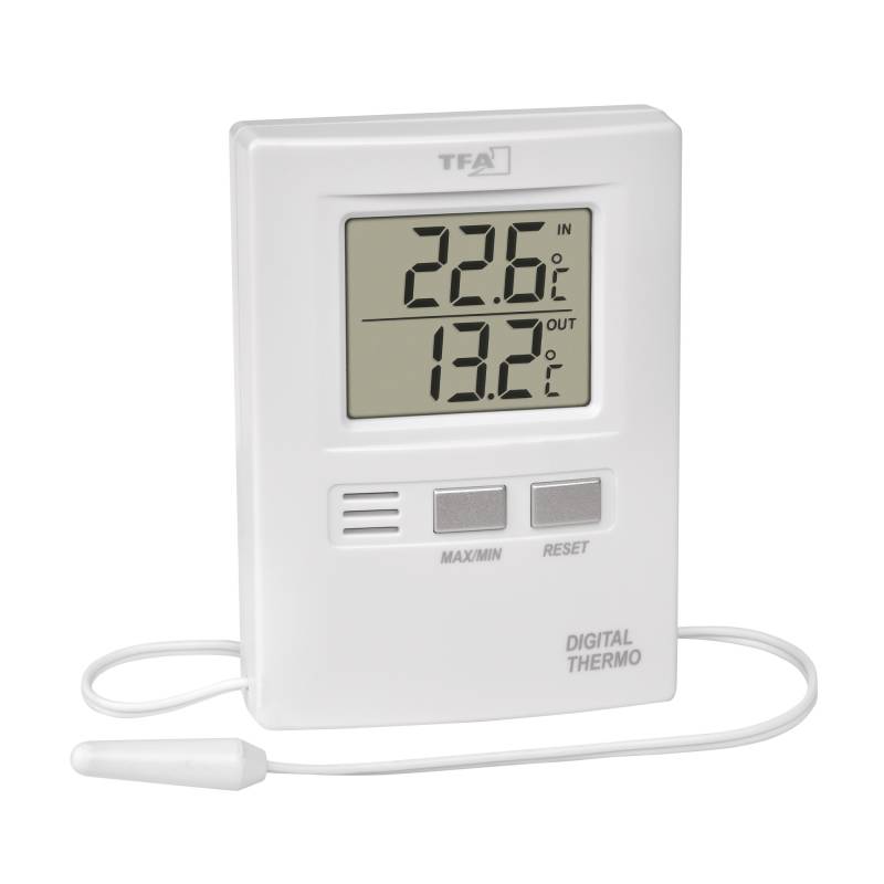 TFA Dostmann Innen- und Außenthermometer Kunststoff weiß 6,2 x 2 x 8,5 cm von TFA Dostmann