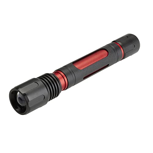 TFA Dostmann LED Taschenlampe Lumatic Red, 43.2036.01, 3 Modi (stark/schwach/Blinklicht), fokussierbar, spritzwassergeschützt, schwarz, (L) 27 x (B) 27 x (H) 152 mm von TFA Dostmann