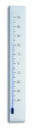 TFA Dostmann Linea analoges Innen-Außen-Thermometer, aus Aluminium, zur Kontrolle der Innen-und Außentemperatur, wetterfest, L 41 x B 17 x H 275 mm von TFA Dostmann