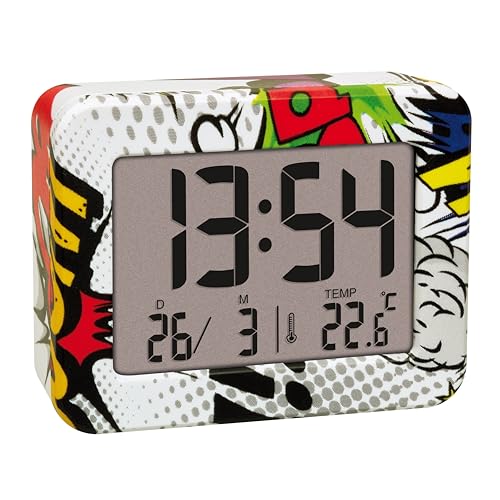 TFA Dostmann Mini Wecker Comic Teenager, 60.2044.40, mit Innenthermometer, batteriebetrieben, Weckalarm und Datum, Quarzuhr, Reisewecker, klein TFA Dostmann Mini Wecker Comic Teenager, 60.2044.40, mit Innenthermometer, batteriebetrieben, Weckalarm und Datum, Quarzuhr, Reisewecker, klein von TFA Dostmann