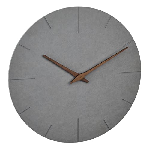 TFA Dostmann Moderne Beton-Optik Wanduhr, 60.3071.10, mit geräuschlosem MDF-Uhrwerk, stilvolle Dekoration für das Zuhause, Wohnzimmeruhr, Küchenuhr, leise, analog, 29,7 x 4,5cm, grau von TFA Dostmann