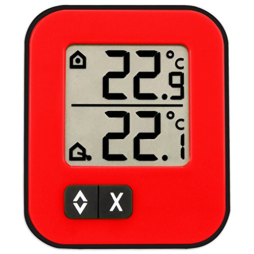 TFA Dostmann Moxx Digitales Innen-Außen-Thermometer, Anzeige der Innen- und Außentemperatur, Höchst- und Tiefwerte, auch geeignet für Gefriergeräte/Aquarien,L 57 x B 13 (33) x H 69 mm von TFA Dostmann