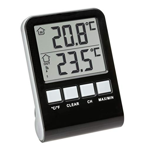 TFA Dostmann Digitales Funk Poolthermometer Palma, 30.3067.10, für Schwimmbad/Teich/Pool/Eisbad/Whirlpool, inkl Innenthermometer, Max-Min Werte, 60m Reichweite, 70 x 23 x 98 mm, anthrazit von TFA Dostmann