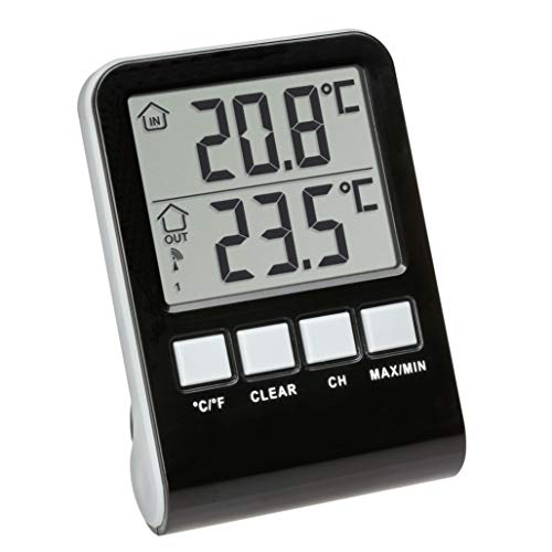 TFA Dostmann Palma Funk-Poolthermometer, 30.3067.10, für Schwimmbad/Teich/Pool, anthrazit, L100 x B100 x H180 mm von TFA Dostmann