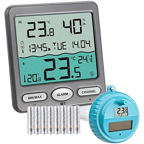 TFA Dostmann Venice Poolthermometer, 30.3056.10, zur Überwachung der Wassertemperatur in Pool, Teich oder Whirlpool (mit Batterien) von TFA Dostmann
