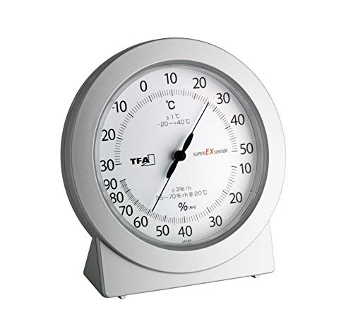 TFA Dostmann 45.202 Analoges Präzisions-Thermo-Hygrometer, zur Kontrolle von Temperatur und Luftfeuchtigkeit, ideal auch für Profi-Einsatz, L 112 x B 40 x H 120 mm von TFA Dostmann