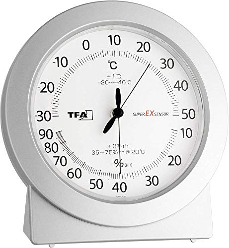 TFA Dostmann 45.202 Analoges Präzisions-Thermo-Hygrometer, zur Kontrolle von Temperatur und Luftfeuchtigkeit, ideal auch für Profi-Einsatz, L 112 x B 40 x H 120 mm von TFA Dostmann