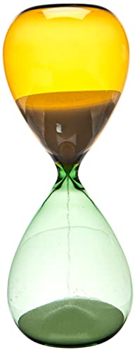 TFA Dostmann Sanduhr orange-grün, 18.6009.02.41, 15 Minuten Laufzeit, Hourglass, Zeitmesser, Dekoobjekt, aus Glas, Sand, (L) (B) 73 x (H) 190 mm von TFA Dostmann