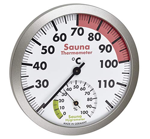 TFA Dostmann Analoges Sauna-Thermo-Hygrometer, hitzebeständige Materialien, Temperatur, Luftfeuchtigkeit,L 120 x B 37 x H 120 mm von TFA Dostmann